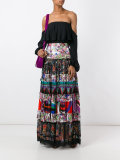 enchanted garden tiered maxi skirt