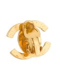medium logo plaque clip on earrings