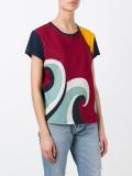 colour block printed blouse 