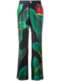 flower print straight trousers