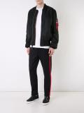 ruched-sleeve bomber jacket