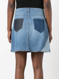 printed denim skirt 