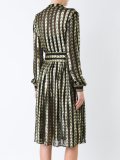 mosaic belted shirt dress