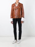 fringed sleeve biker jacket