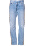 quilted panel jeans