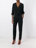 V-neck belted jumpsuit
