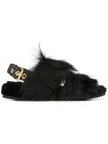 shearling buckled sandals 