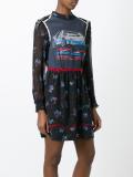 car print layered dress 