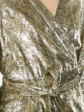 metallic waist-tie blouse