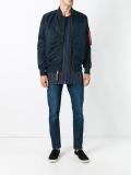 zipped arm bomber jacket