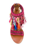 rainbow tassel sandals