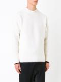 waffle knit contrast trim jumper