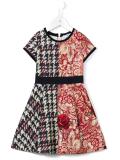 houndstooth paisley pattern dress