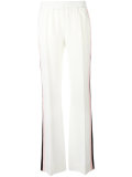 contrast panel flared trousers