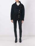 off-centre fastening belted jacket