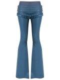 leather flared trousers
