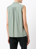 sleeveless button front blouse