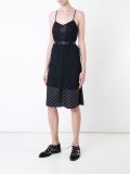 semi sheer diagonal stripe dress