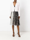 patch print pleated skirt
