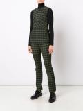 checked slim fit trousers