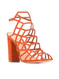 cage style heeled sandals