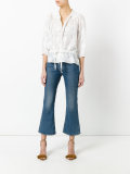 embroidered semi-sheer blouse