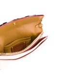 flower embellished clutch bag 