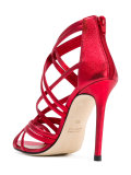metallic strappy sandals