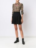 paisley collar sheer checked shirt
