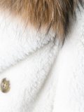 raccoon fur collar double breasted coat
