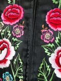 rose embroidered bomber jacket