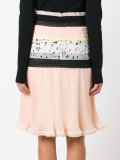 patchwork pleated skirt