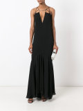 deep V-neck gown