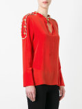 buttoned detail flared shirt