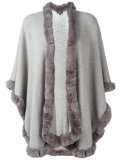 furry trim cardi-coat 