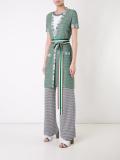 zig-zag shortsleeved belted cardigan