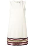 embroidered hem shift dress