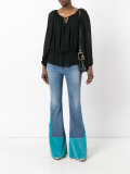 velvet panelled jeans