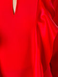 ruffle trim keyhole blouse