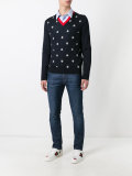 bee intarsia v-neck jumper