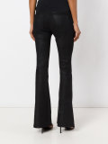 zip pocket flared trousers