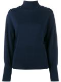 Wool High Neck Knit with Open Back