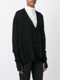 double fastening effect cardigan