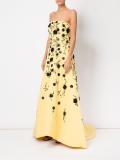 sequinned flowers strapless gown