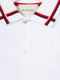 stripe neck polo shirt