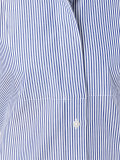 pleated pinstripe shirt dress