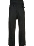 belted waist cropped trousers