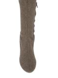 metallic heel thigh high boots