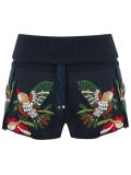 embroidered track shorts