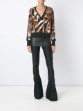 layered flare trousers